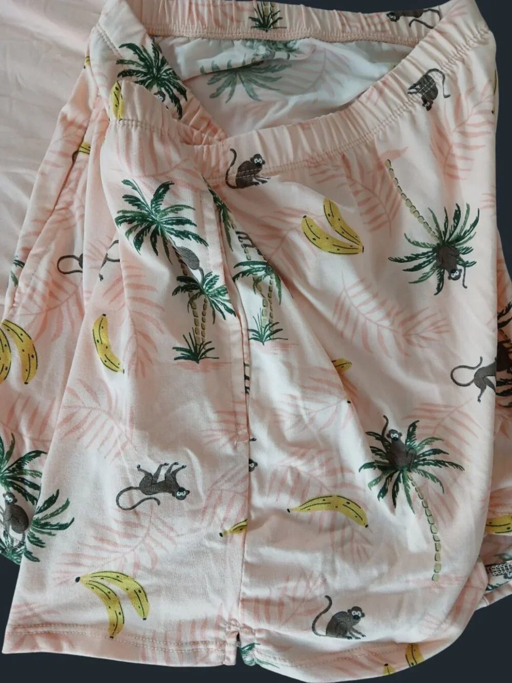 JoySpun Womens Peach Jungle Print Tank Top Shorts Pajamas XL Recycled Poly NWT - Picture 4 of 14